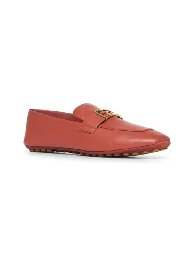Fendi Women Brown Nappa Leather Baguette Loafers In Brown