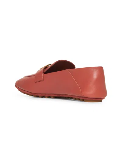Fendi Women Brown Nappa Leather Baguette Loafers In Brown