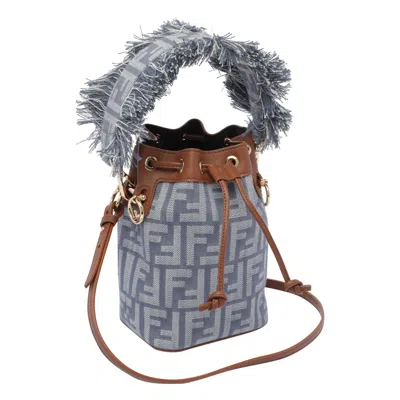 Fendi Women Mini Denim Ff Logo Mon Tresor