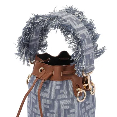 Fendi Women Mini Denim Ff Logo Mon Tresor