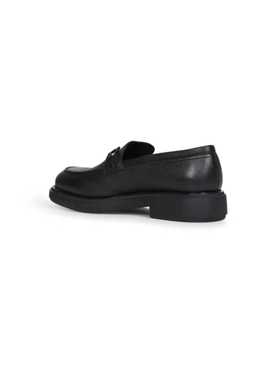 Ferragamo Men Black Calfskin Gancini Loafers