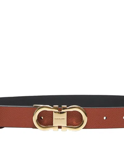Ferragamo Women Black Reversible Gancini Belt