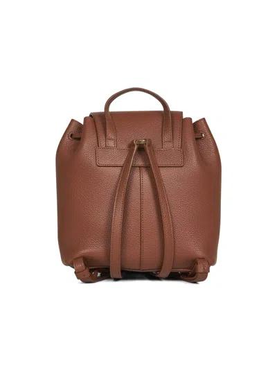 Ferragamo Geometric-flap Drawstring Backpack In Brown
