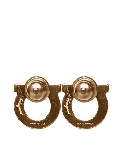 Ferragamo Women Rhinestones Gancini Earrings By