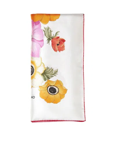 Ferragamo Women Silk Scarf With Anemone Print