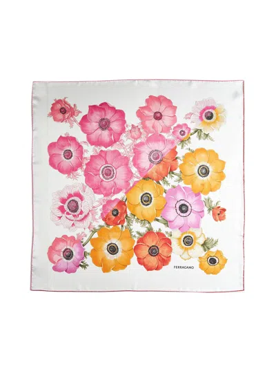 Ferragamo Women Silk Scarf With Anemone Print