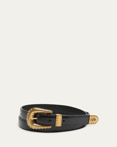 Valentino Men's Vlogo Signature Skinny Leather Belt