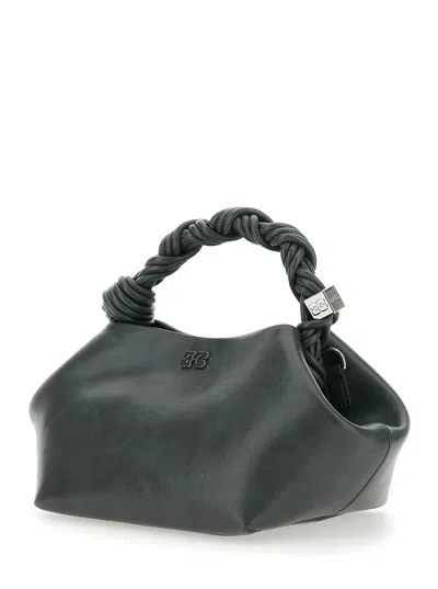 Ganni 'bou' Grey Handbag With Adjustable And Removable Shoulder Strap In Leather Woman