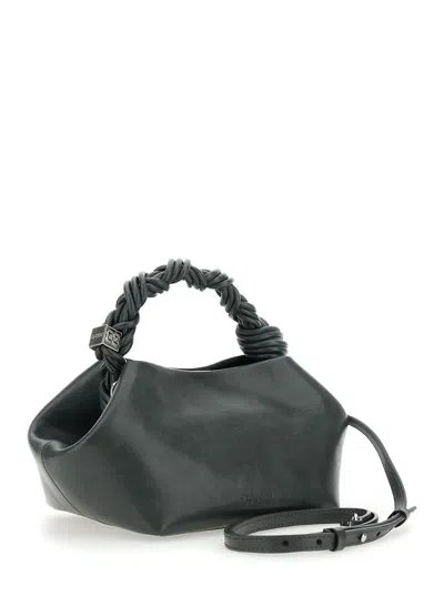 Ganni 'bou' Grey Handbag With Adjustable And Removable Shoulder Strap In Leather Woman