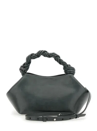 Ganni 'bou' Grey Handbag With Adjustable And Removable Shoulder Strap In Leather Woman