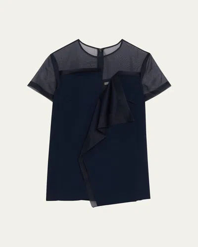 Jason Wu Collection Asymmetrical Drape Crepe Back Satin Top
