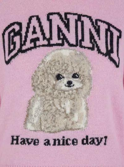 Ganni Wool Sweater With Poodle
