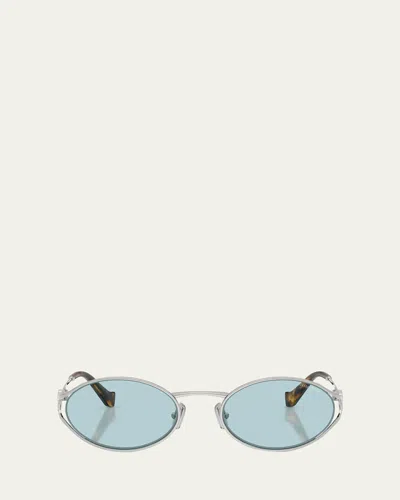 Miu Miu Mu 52ys Metal Oval Sunglasses