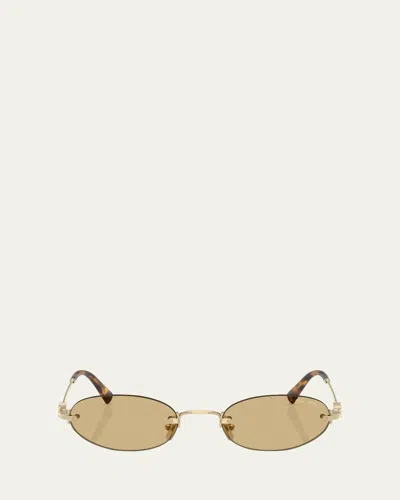 Miu Miu Mu A54s Metal Oval Sunglasses