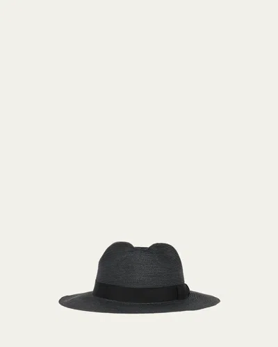 Giorgio Armani Men's Jute Ribbon-band Fedora Hat