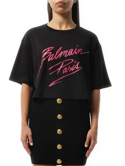 Balmain Women's Baseball Cropped T-shirt