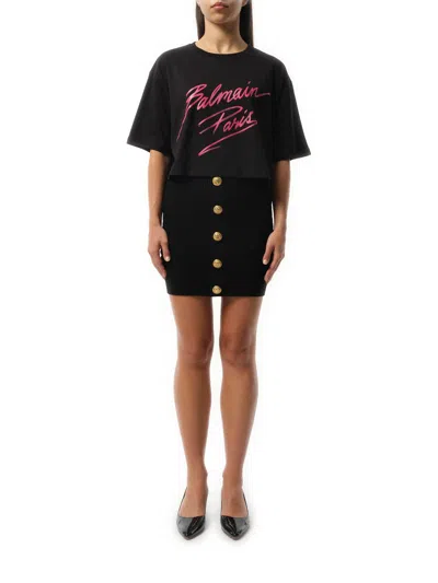 Balmain Women's Baseball Cropped T-shirt