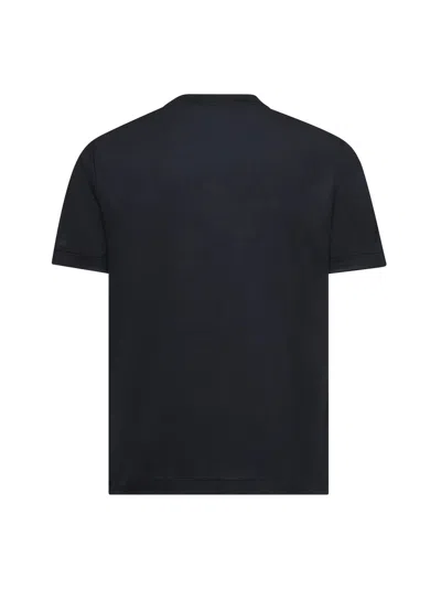 Giorgio Armani Classic Crew Neck T-shirt In Virgin Wool In Black