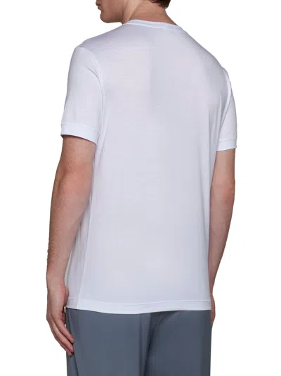 Giorgio Armani Logo Print Cotton Jersey T-shirt In White