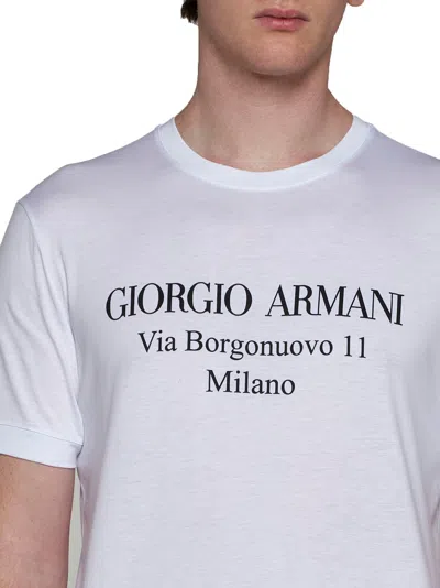 Giorgio Armani Logo Print Cotton Jersey T-shirt In White