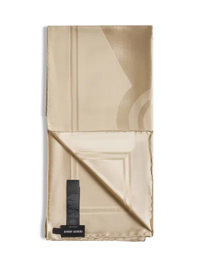 Giorgio Armani Women Beige Jacquard Silk Stole