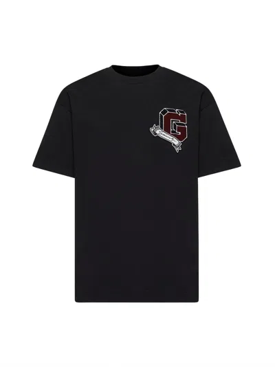 Givenchy Men Black Cotton  College T-shirt In Black