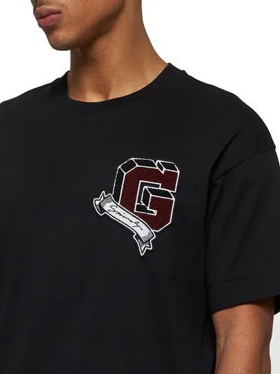 Givenchy Men Black Cotton  College T-shirt In Black