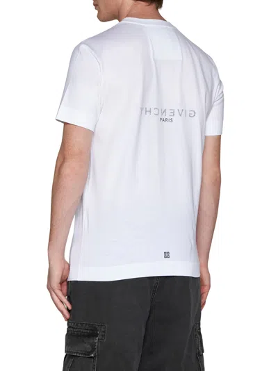 Givenchy White Crewneck T-shirt With Logo Print In Cotton Man In White