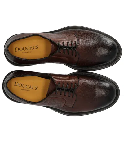Doucal's Man Lace-up Shoes Dark Brown Size 12.5 Leather In Brown