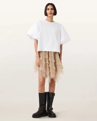 Allsaints Jayde Ruffled Tulle Mini Skirt,