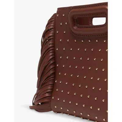 Maje Womens Brown M Mini Leather Shoulder Bag