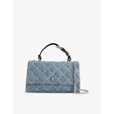 Marc Jacobs Womens Light Wash Indigo The Quilted Dual Convertible Denim Shoulder Bag