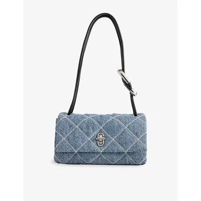 Marc Jacobs Womens Light Wash Indigo The Quilted Mini Denim Shoulder Bag