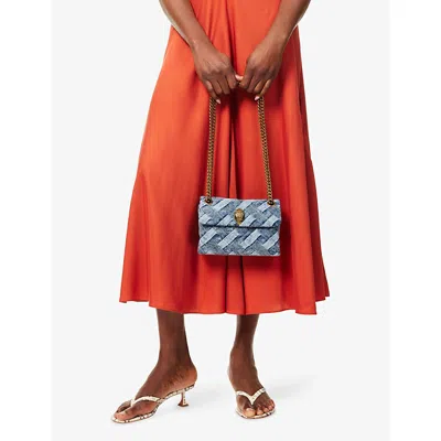 Kurt Geiger Womens Mini Kensington Denim Cross Body Bag In Blue