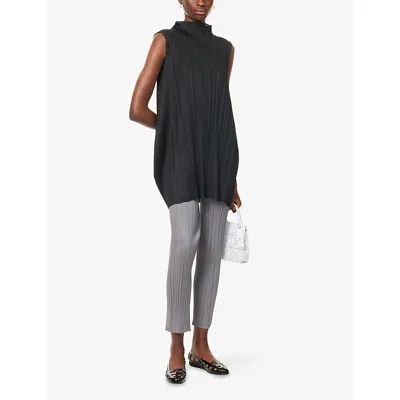 Issey Miyake Womens Black Lamp Shade Sleeveless Knitted Top In Black