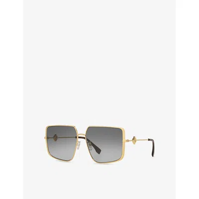 Fendi Womens Gold Fe40148u Irregular Metal Sunglasses