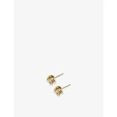 Shaun Leane Womens 18ct Yellow  Gold Entwined Petal 18ct Yellow-gold And Diamond Stud Earrings
