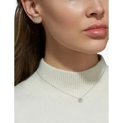 Shaun Leane Womens 18ct White Gold Entwined Petal 18ct White-gold And 0.10ct Diamond Stud Earrings