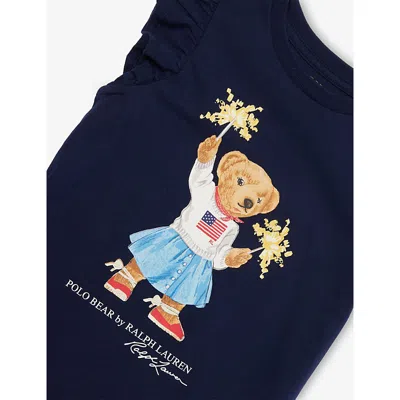 Polo Ralph Lauren Toddler And Little Girls Polo Bear Jersey Dress In Blue