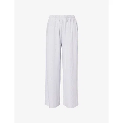 We Are Tala Omens Grey Marl Soft Wide-leg Cotton Pyjama Bottoms Xl