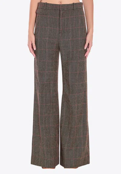 Chloé High-rise Checked Flared Pants