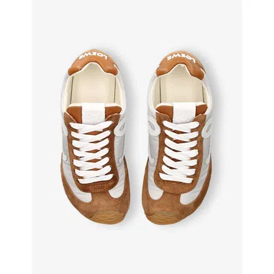 Loewe Womens Tan Comb Ballet Runner 2.0 Nylon And Suede Low-top Trainers Eur 37 / 4 Uk