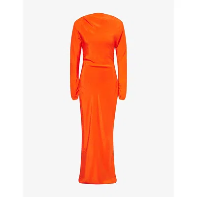 Sir Fresca Gathered Draped Silk Crepe De Chine Maxi Dress