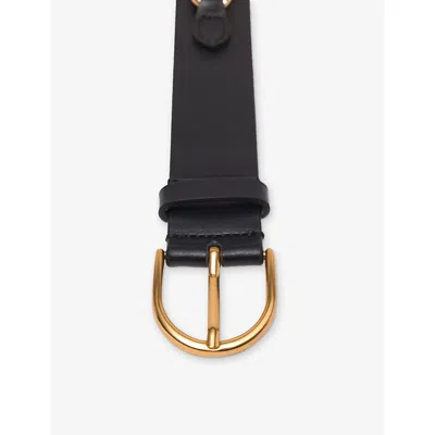 Maje Womens Black Chain-embellished Leather Belt