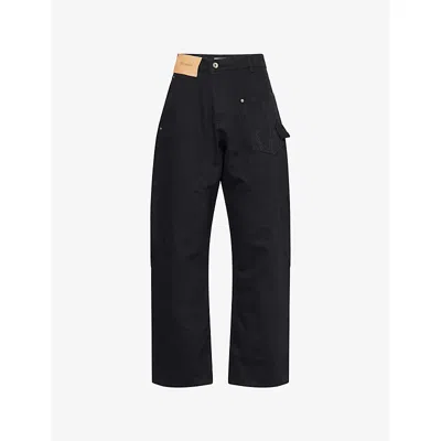 Jw Anderson Twisted Workwear Denim Jeans In Black