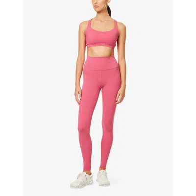 Lululemon Womens Raspberry Coulis Flexyflex Strappy Stretch-woven Yoga Bra Xxs/xs