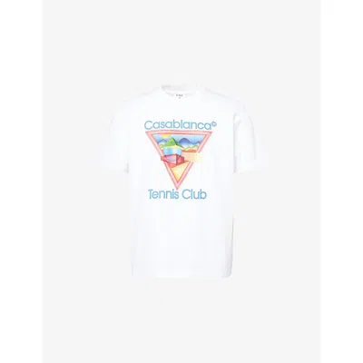 Casablanca White Tennis Club Print T-shirt