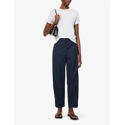 Theory Womens Mist Basic Short-sleeves Wool T-shirt In Gray