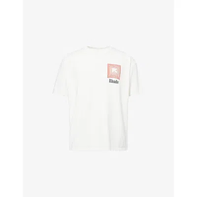 Rhude T-shirt Chevron Logo Repeat Tee Vintage White In Neutral