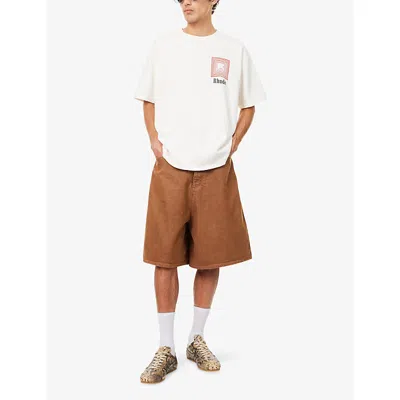 Rhude T-shirt Chevron Logo Repeat Tee Vintage White In Neutral